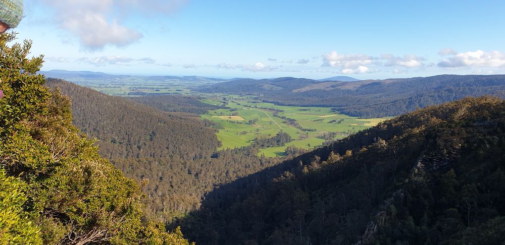 Ralph Falls lookout with view of the valley back towards Ringarooma