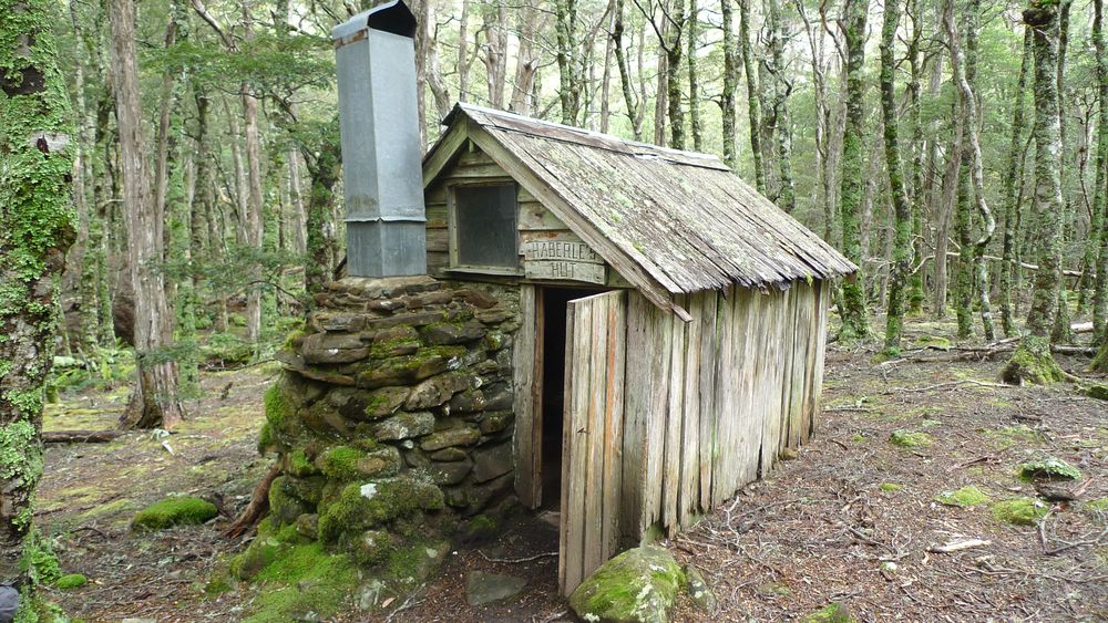 Haberles Hut, built by Mr Haberle for trapping possums during winter