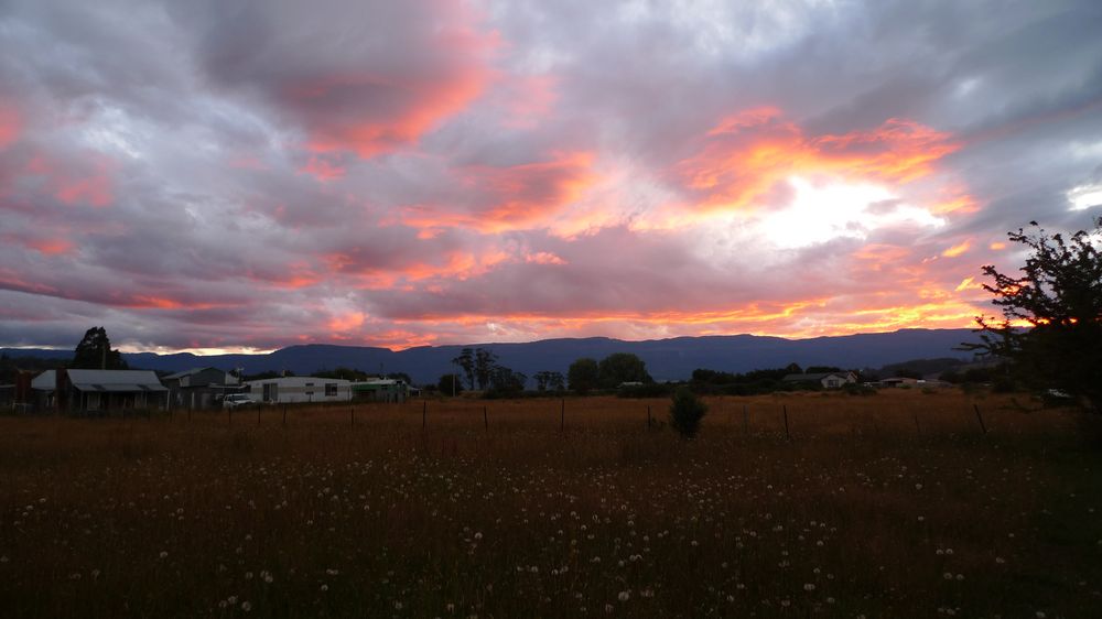 The sunsets are magical in Chudleigh. The view from the tent.