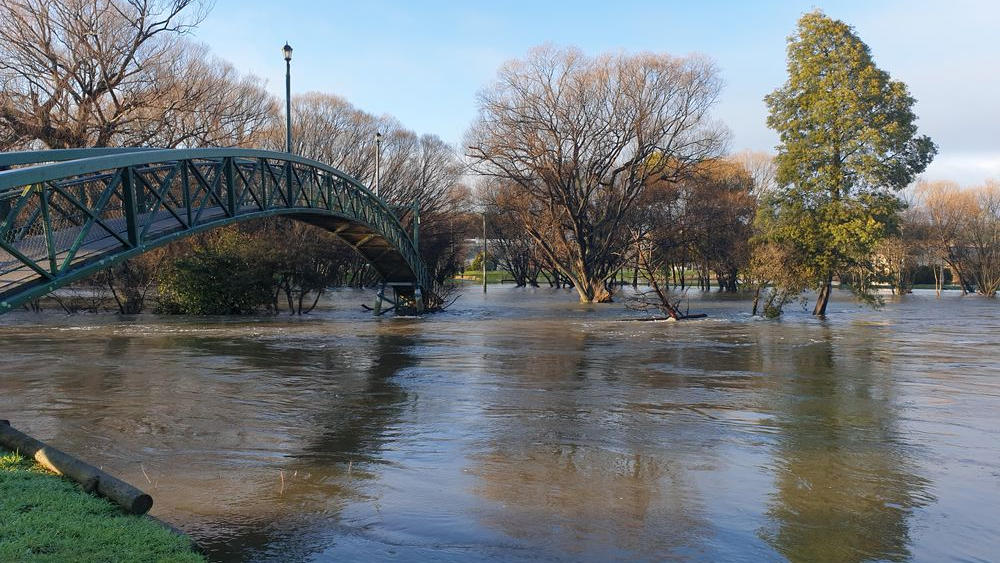 The first footbridge from the caravan park is prone to flooding after heavy rain