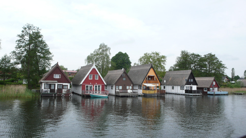 Boat houses typical of Northern Germany