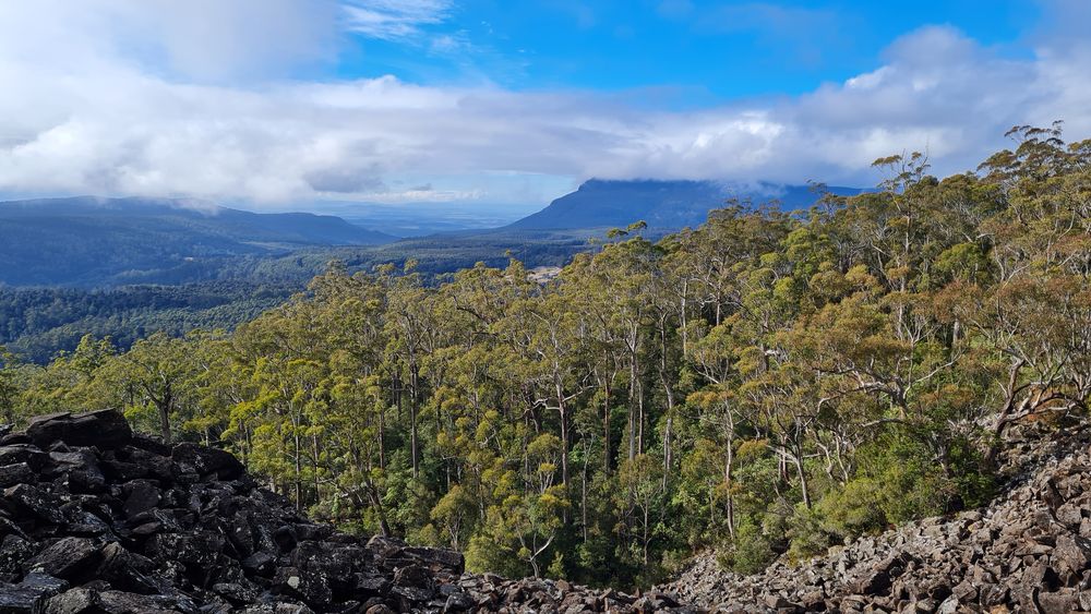 View of Projection Bluff from the scree field