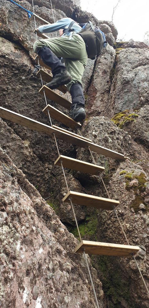 The via ferrata, only a short one.