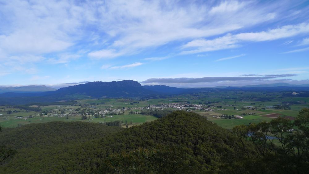 The view from the lookout towards Mt Roland.