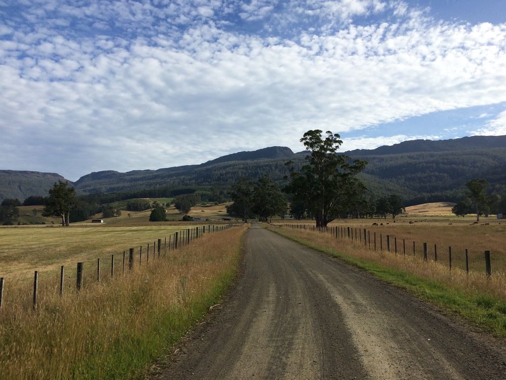 The gravel road to Westmorland Falls